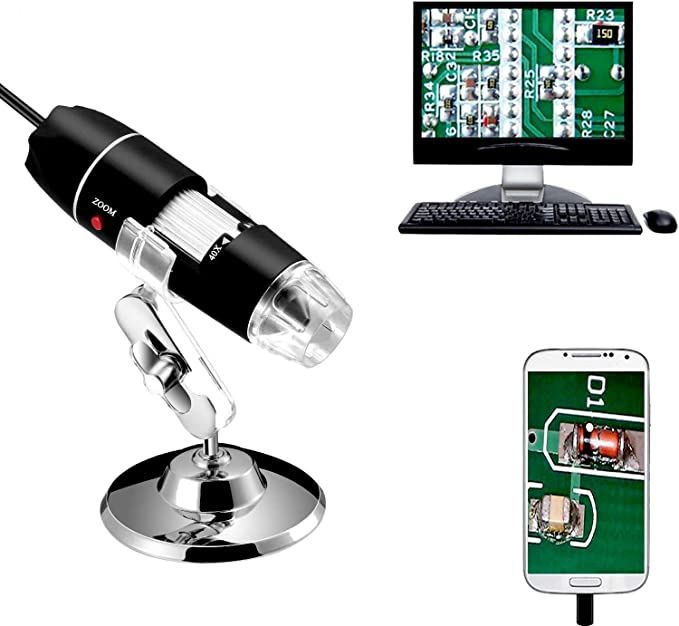 Jiusion 40 to 1000x Magnification Endoscope, 8 LED USB 2.0 Digital Microscope, Mini Camera with O... | Amazon (US)
