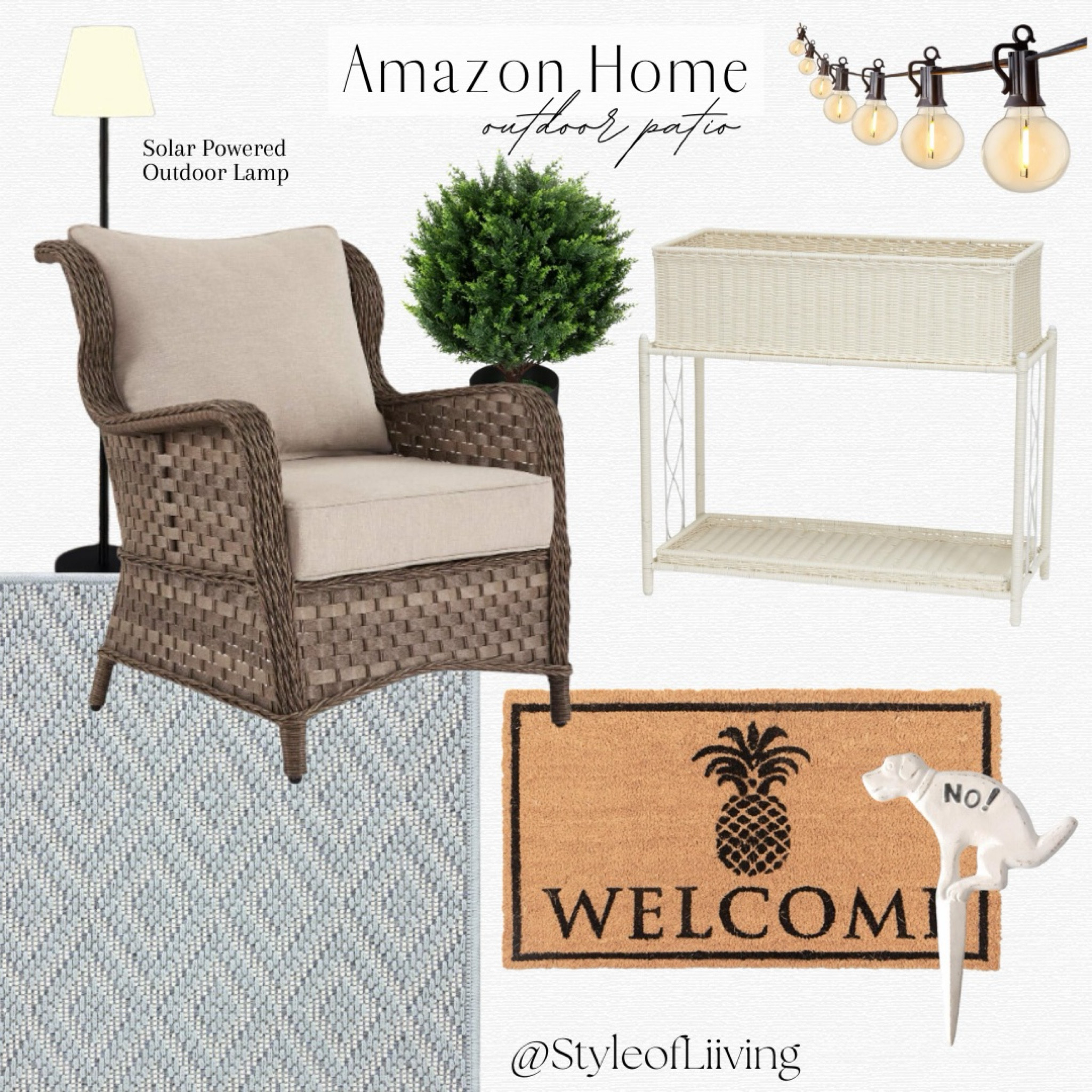 Amazon outdoor patio furniture, rugs, doormats, solar lights, faux plants.

#LTKhome #LTKsalealert #LTKstyletip