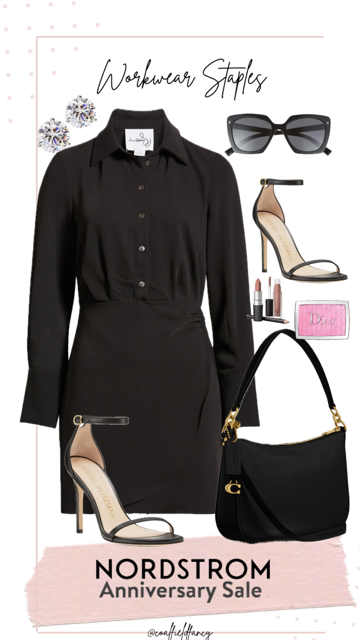 Nordstrom anniversary sale
Work outfitt
Workwear 
Black dress 
Black hand bag 
Black sandals 
Black sunglasses 


#LTKOver40 #LTKxNSale #LTKFindsUnder100