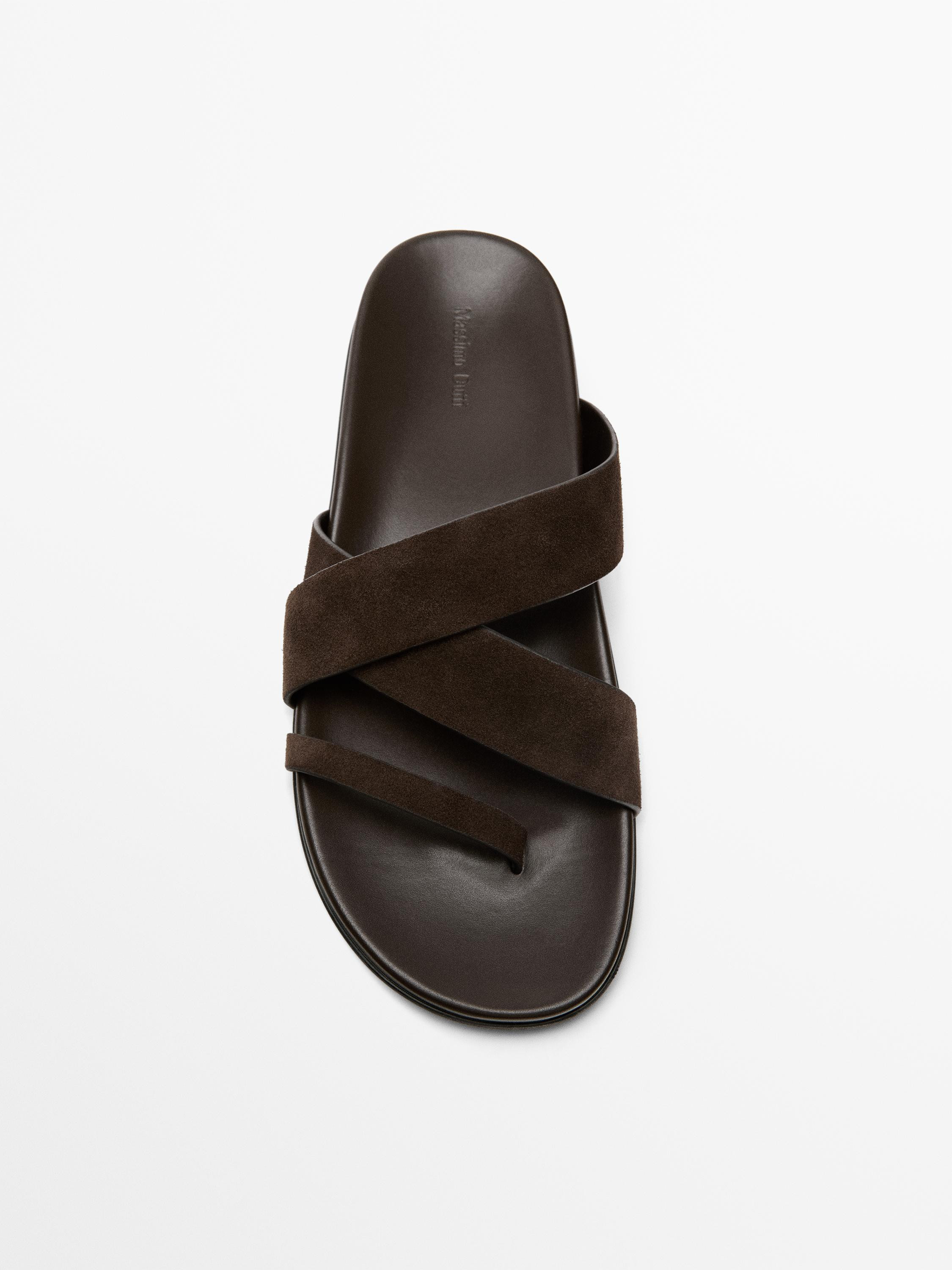 Leather strap sandals | Massimo Dutti UK