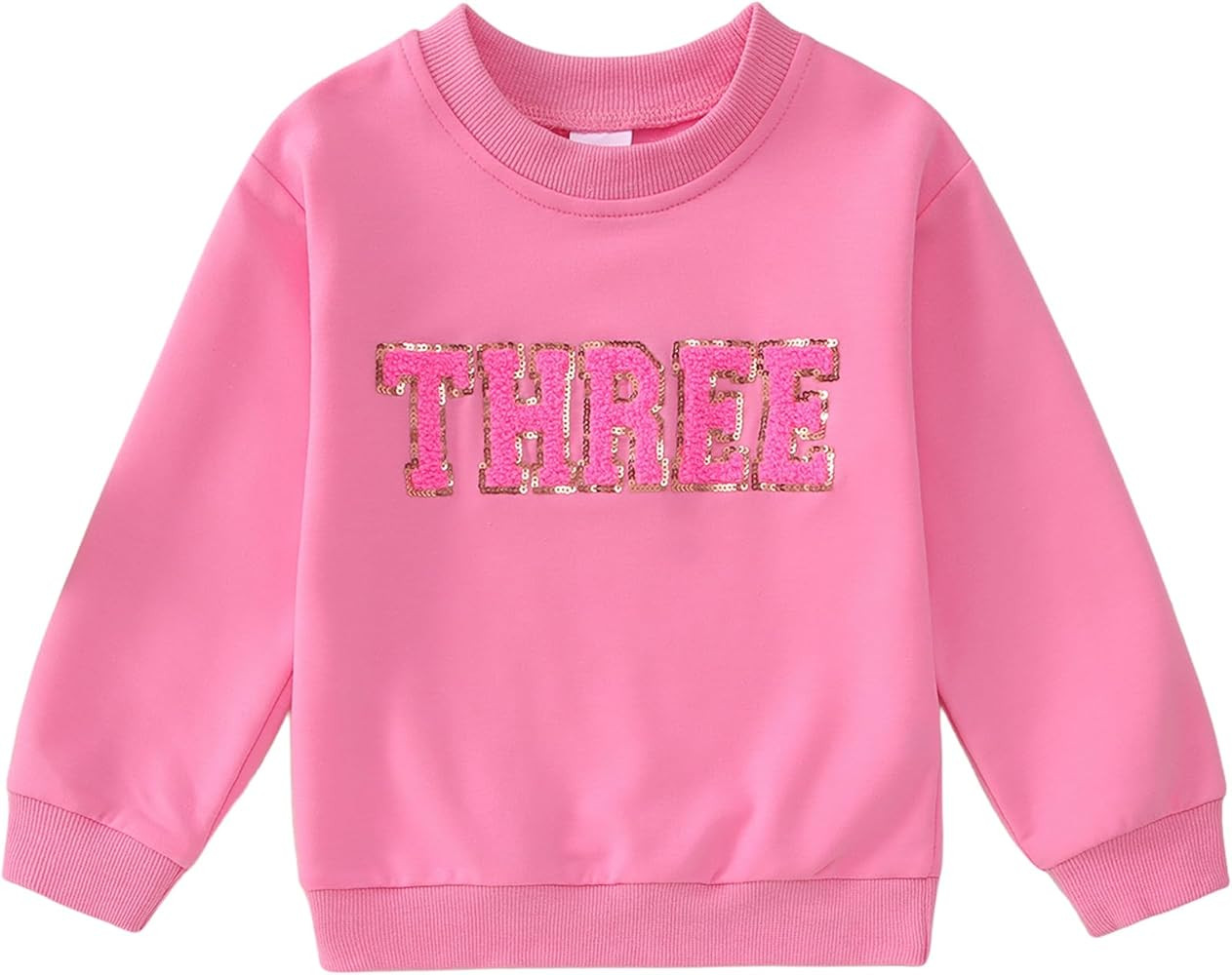 BOUTIKOME Toddler Baby Girl Birthday Sweatshirt 2nd 3rd 4th 5th 6th 7th Outfits Sequin Embroidere... | Amazon (US)
