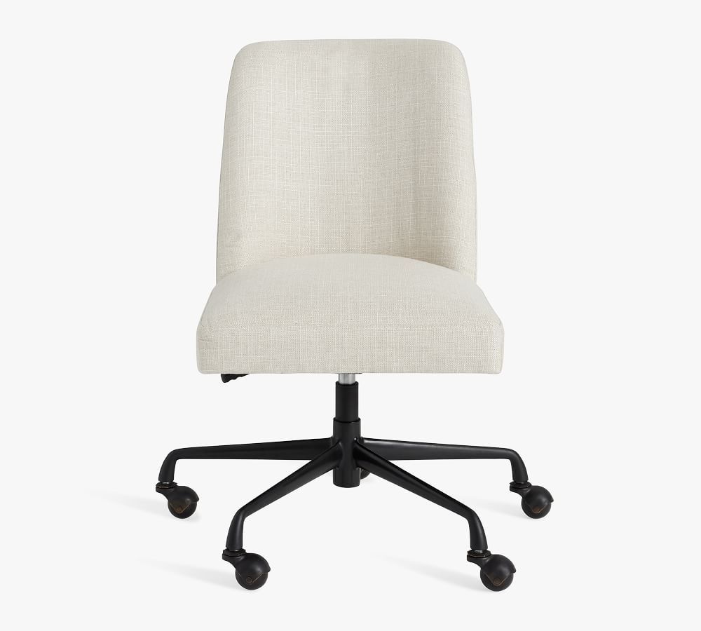 Layton Upholstered Swivel Desk Chair | Pottery Barn (US)