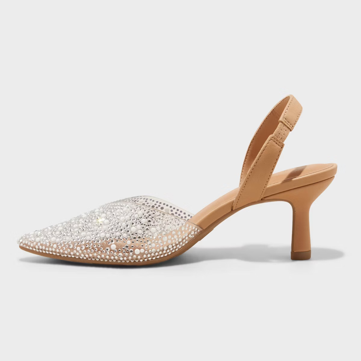 Women's Isabel Embellished Slingback Kitten Heels - A New Day™ Clear | Target