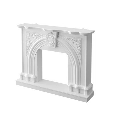 Traditional White Painted Wood Fireplace Mantel Surround With Ornate Carved Details | Wayfair North America