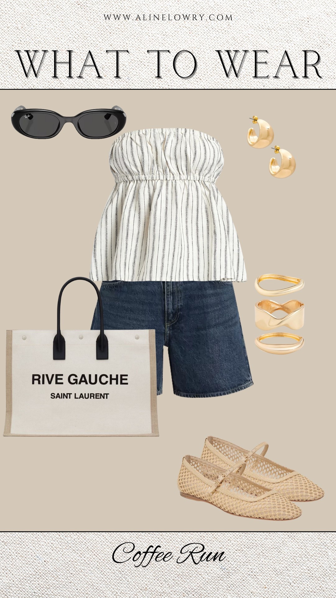 Coffee Run outfit idea - jean shorts, striped top, flats. Summer casual outfit ideas. 

#LTKSeasonal #LTKStyleTip #LTKU