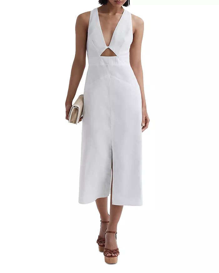 Linen Cotton Rhoda Cut Out Midi Dress | Bloomingdale's (US)