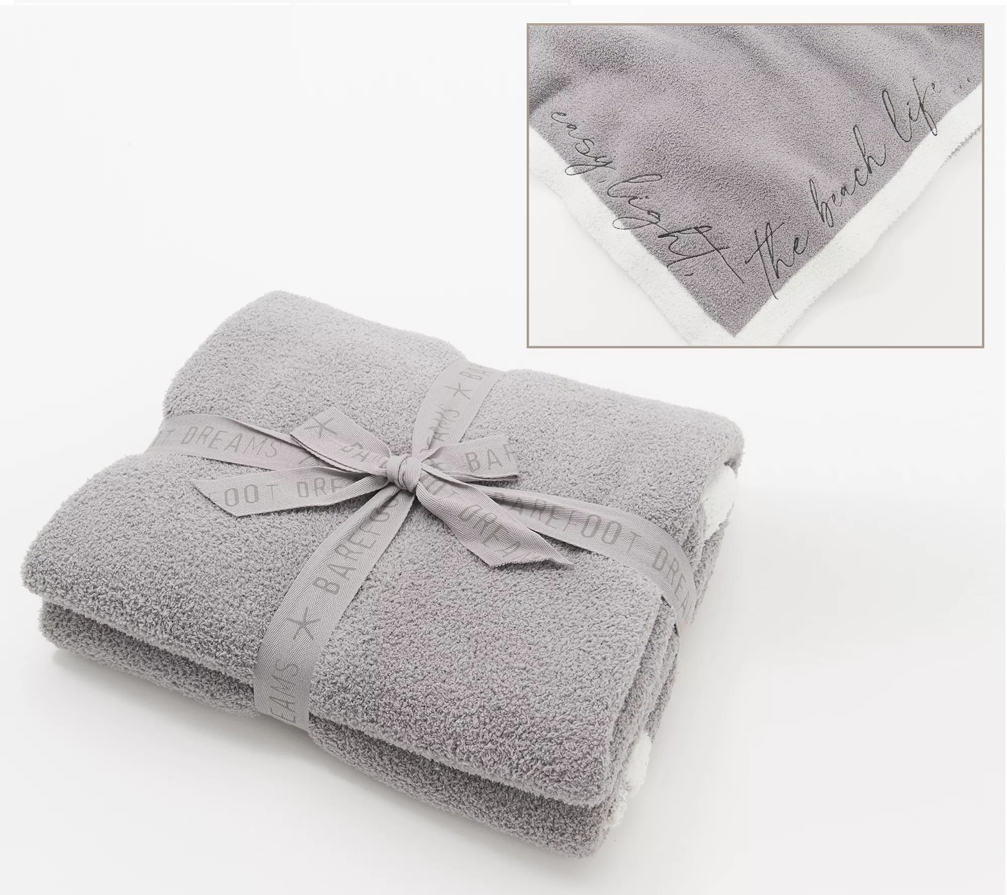 Barefoot Dreams CozyChic Embroidered Blanket 45"x60" - QVC.com | QVC