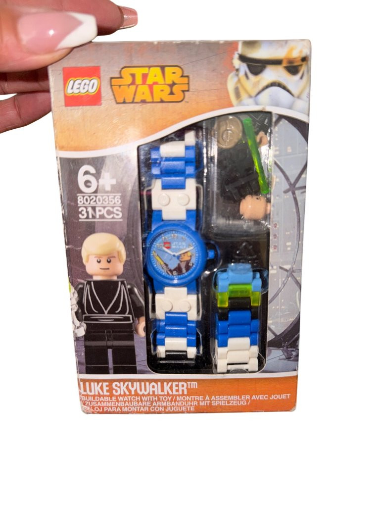 LEGO Star Wars Luke Skywalker Buildable Watch (8020356), boxed LEGO link watch with minifigure