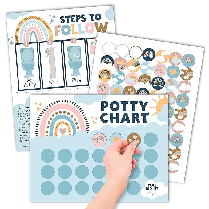 Hadley Designs Boho Potty Training Chart for Toddler Girls - Potty Training Sticker Chart for Gir... | Amazon (US)