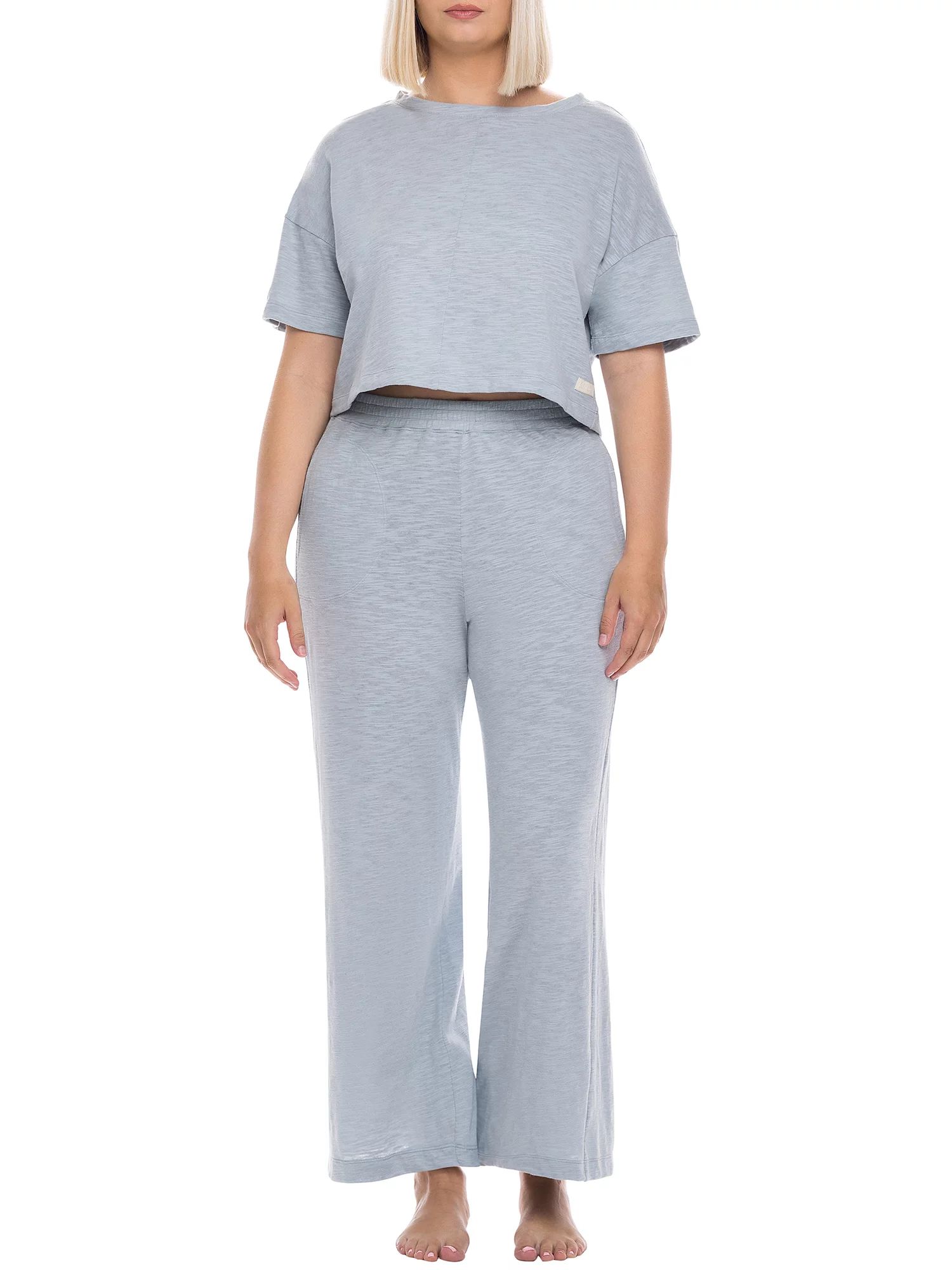 kindly Yours Colorblock Day & Night Short Sleeve Tee and Pant Set (Women’s) | Walmart (US)
