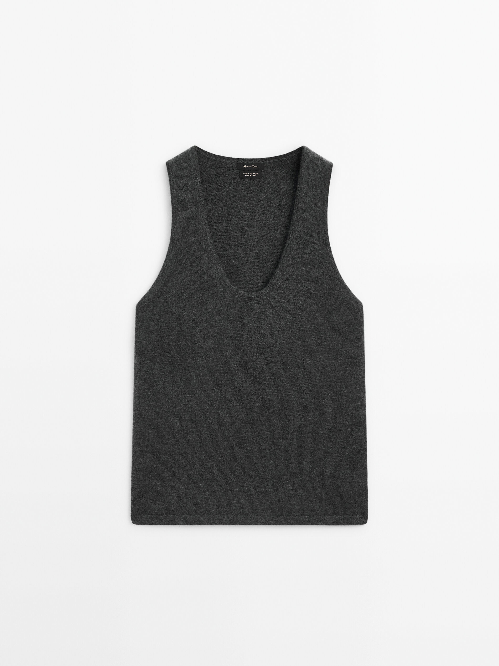 Knit cashmere top with flecked detail | Massimo Dutti UK