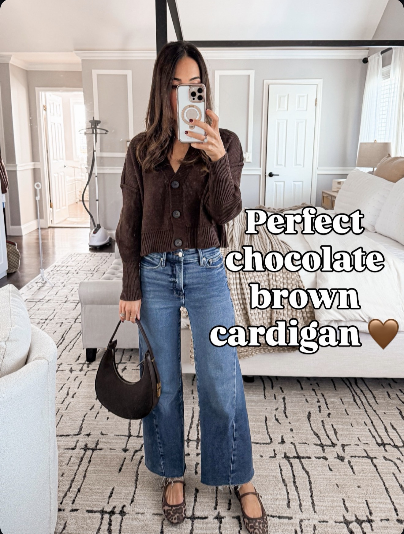 The perfect chocolate brown cardigan 🤎 It’s cropped just right to pair with high-waist jeans or skirts. Wearing size small — love the button details!

#LTKSeasonal #LTKHoliday #LTKOver40