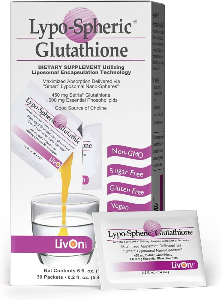 Lypo-Spheric Glutathione - 30 Packets – 450 mg Glutathione Per Packet – Liposome Encapsulated... | Amazon (US)