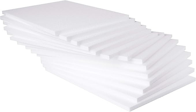 Silverlake Craft Foam Block - 14 Pack of 11x17x0.5 EPS Polystyrene Sheets for Crafting, Modeling,... | Amazon (US)