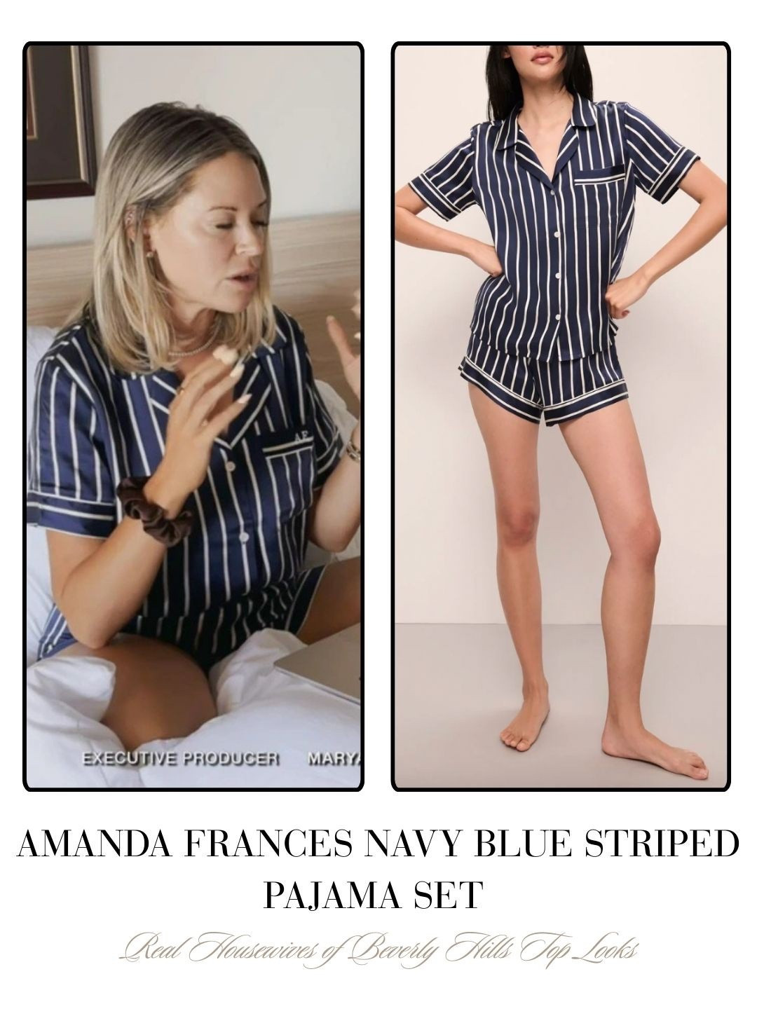 Amanda Frances’ Navy Blue Striped Pajama Set 