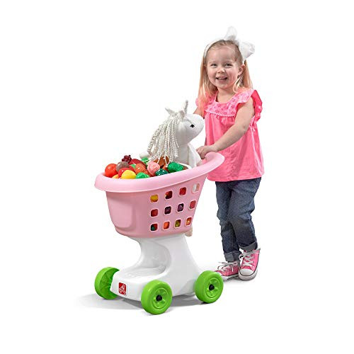 Step2 Little Helper's Shopping Cart for Kids, Play Grocery Cart, Made of Durable Plastic, for Toddlers 2+ Years Old, Pink | Amazon (US)