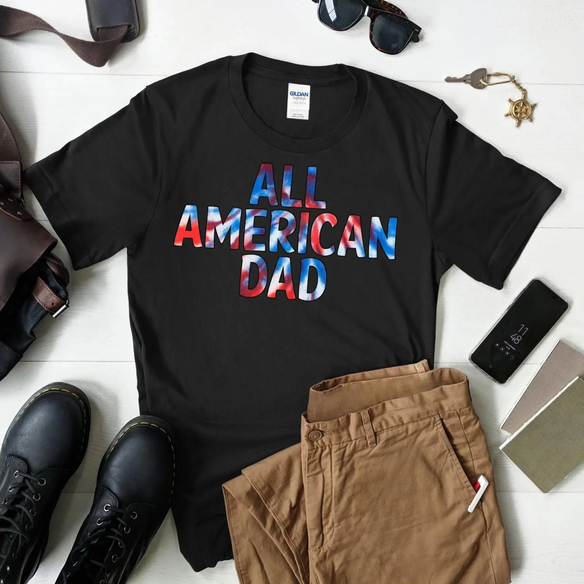 All American Dad Graphic Tee, Black | SpearmintLOVE