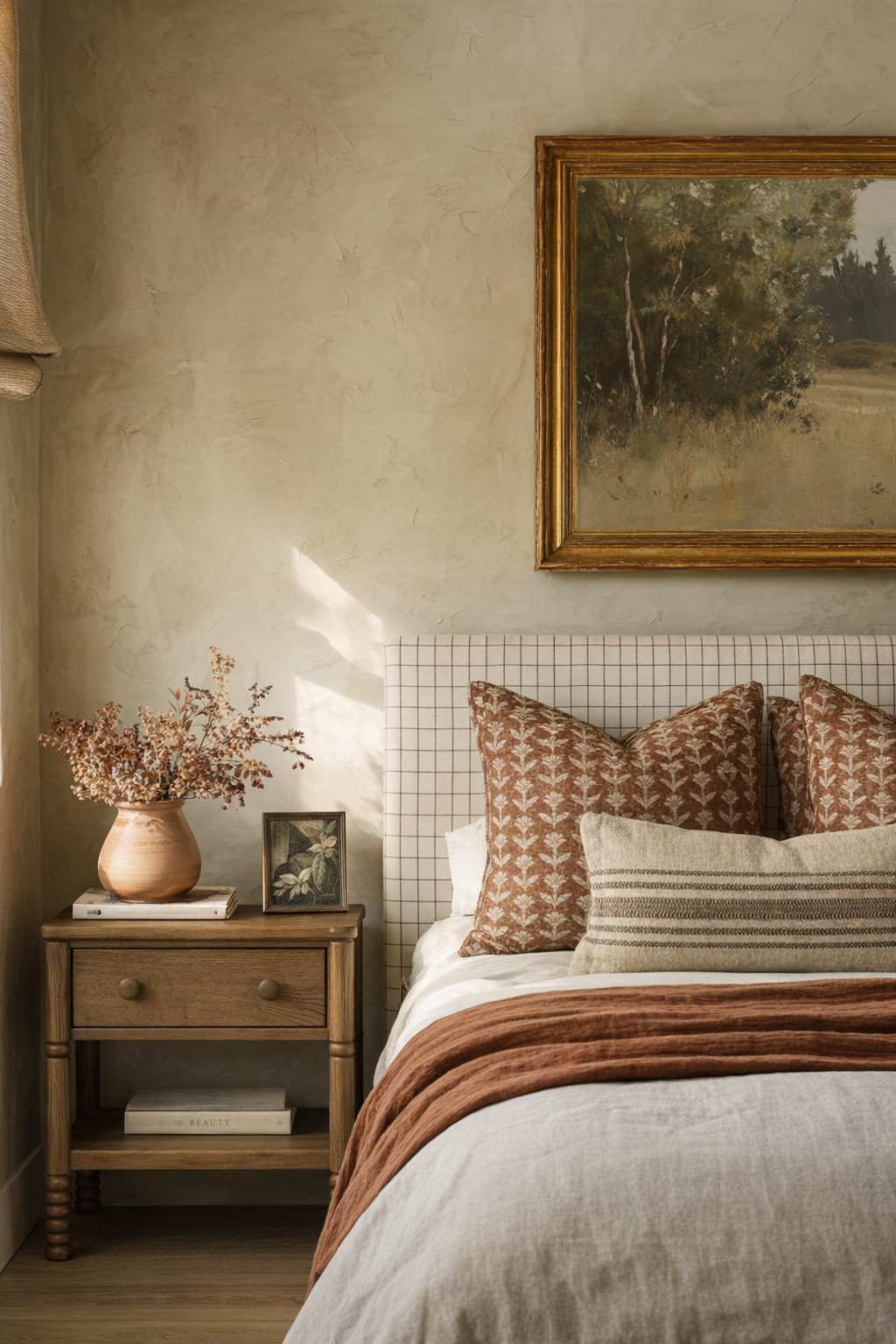 Cozy layers, warm tones, and timeless cottage charm 🤎

#bedroomdesign #cozybedroom #bedroominspo #englishcottage #moderncottage #cottagecorehome #transitionalstyle #collectedhome #layeredliving #warmneutrals #earthytones #texturedhome #throwpillows #blockprint #linenbedding #headboardstyle #nightstandstyling #vintageart #moodyinteriors #neutraldecor #homesweethome #designinspo #interiorstyling #homedetails #simpleliving #amberlewisstyle #studiomcgee #rusticmodern #timelessdesign #myhomevibe 

 #LTKHome