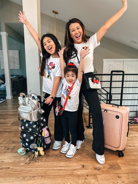 Disney Airport style for mom and kids! Suitcase Backpack Minnie Mouse shirts

#LTKkids #LTKtravel #LTKfamily