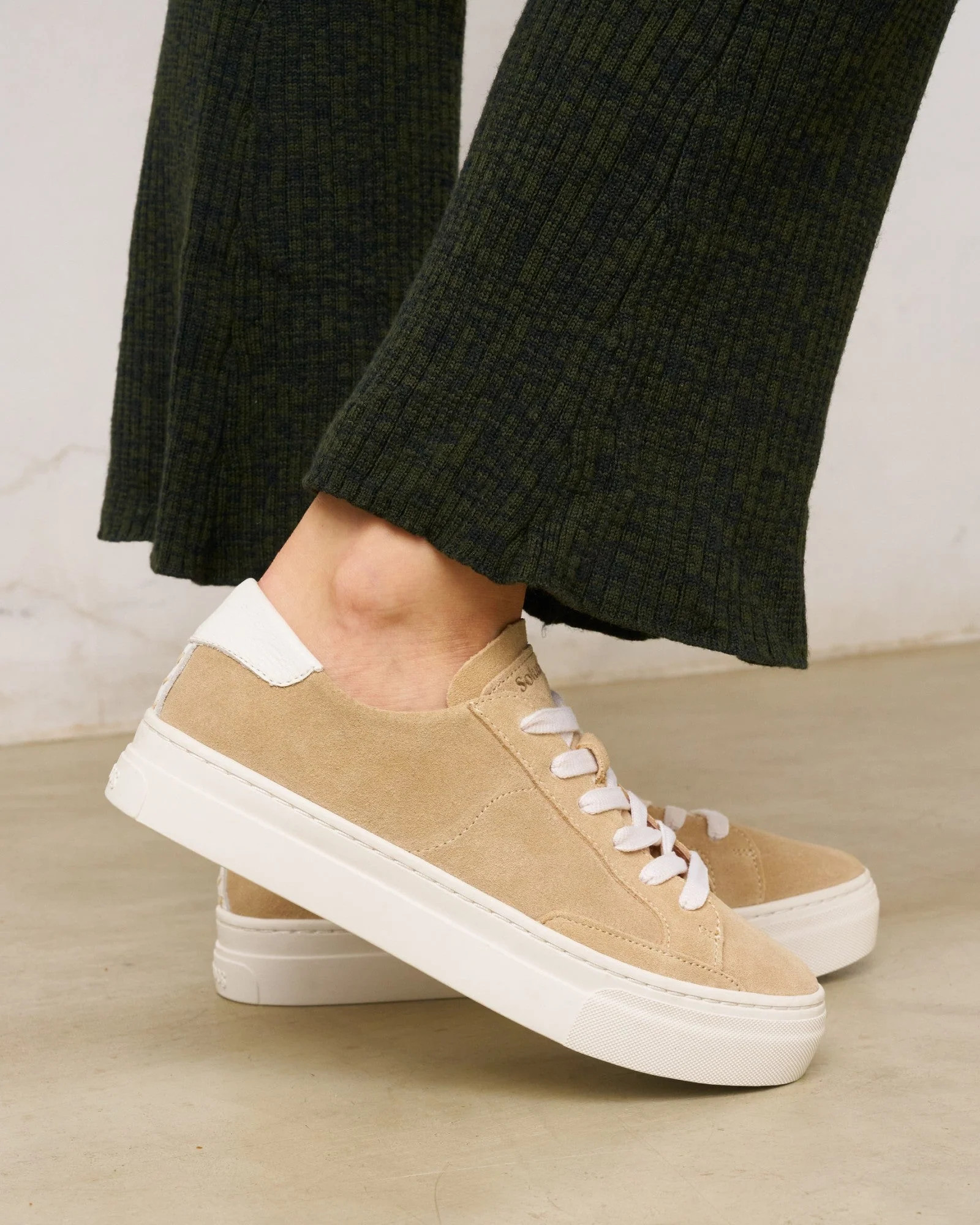 The Ibiza Platform - Suede - Sand | Women's Sneakers | Soludos