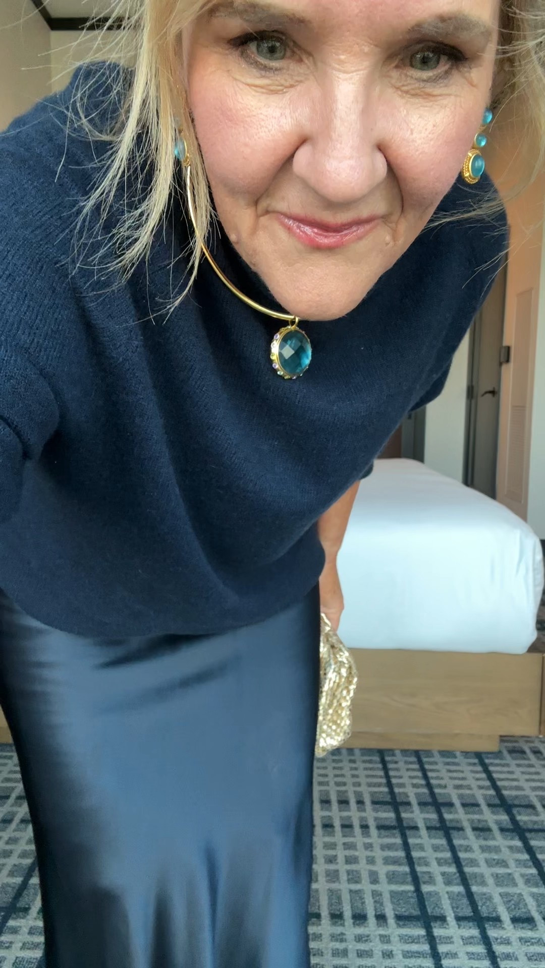 Quince cocktail and wedding guest look. Restocked! You wont believe the prices. 

Wearing a medium in the cashmere sweater and skirt. 
Accepted with Julie Vos. 
Gold shoes gold bag. 

#LTKFindsUnder100 #LTKOver40 #LTKWedding