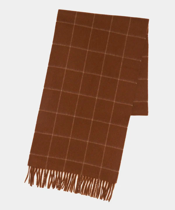 Todd Snyder x Joshua Ellis Cashmere Windowpane Scarf In Crockett | Todd Snyder