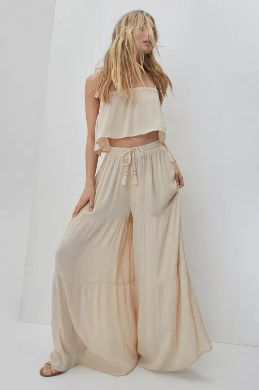 Crinkle Cami Top and Wide Leg Beach Pants | Nasty Gal (US)