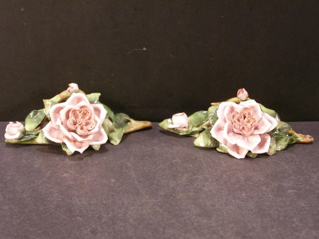 19 C Dresden German Porcelain Roses HAND PAINTED Flower Place Card Holder Stand - Etsy | Etsy (US)