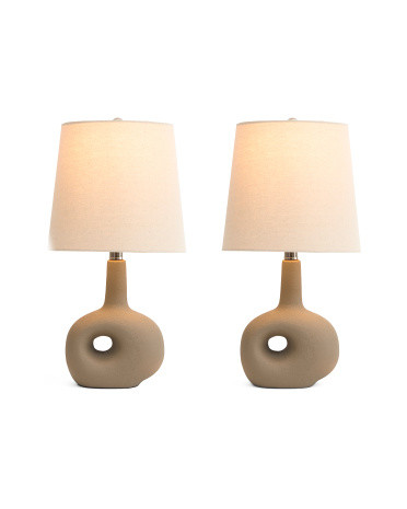 2pk 18.75in Organic Shaped Ceramic Table Lamps | TJ Maxx