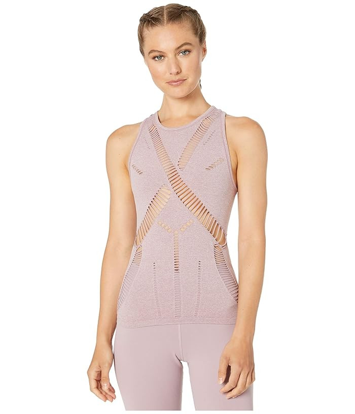 ALO Line Tank (Dusted Plum Heather) Women's Clothing | Zappos