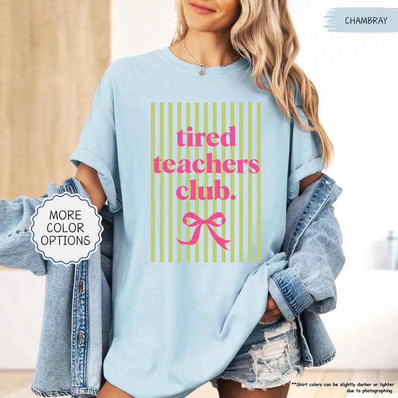 Comfort Colors\u00ae Tired Teacher Club Shirt, Teacher Tee, Funny Teacher Shirt, Gift for Teacher... | Etsy (Global)