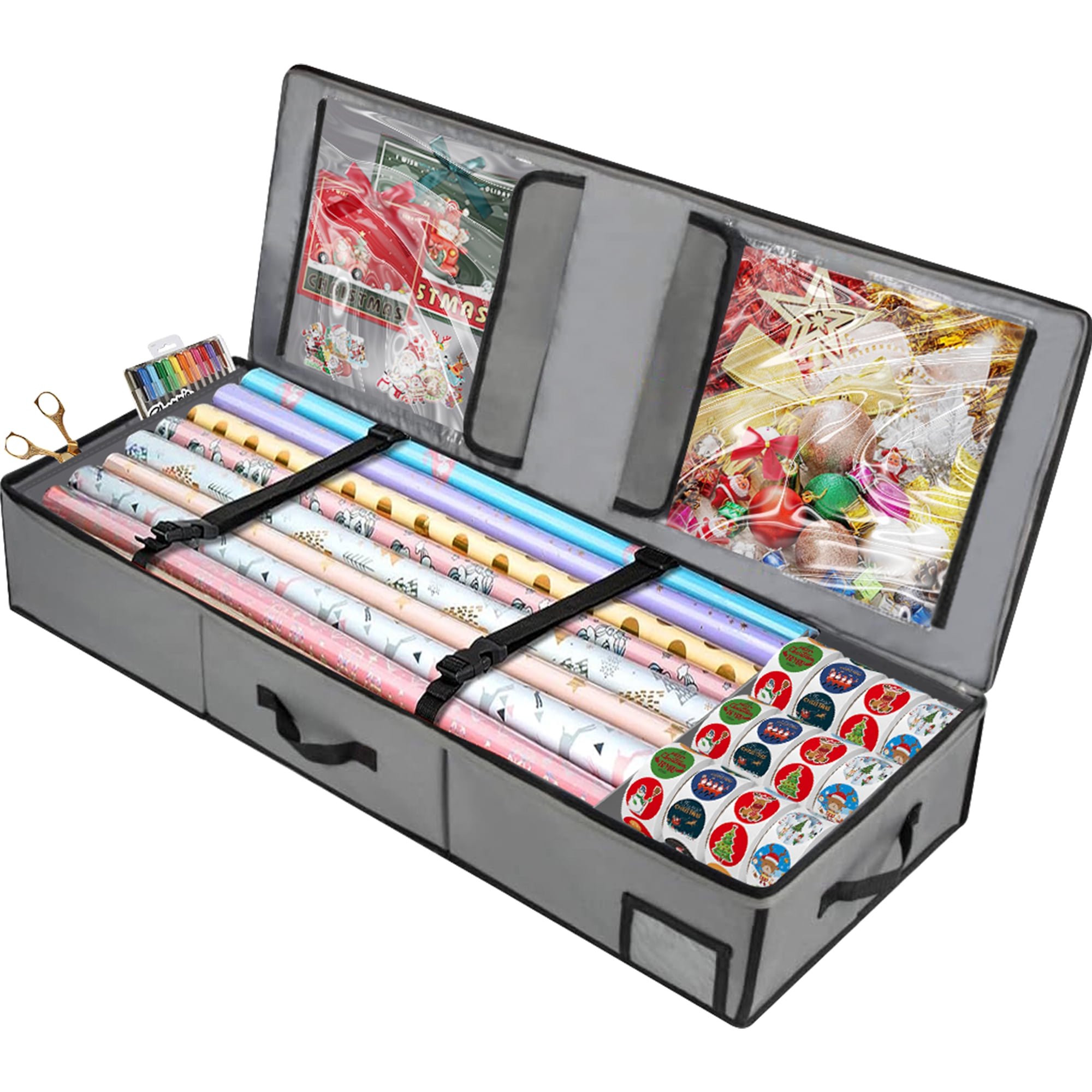 Wrapping Paper Storage Containers - Gift Wrap Organizer, Christmas Wrapping Paper Storage Bag for... | Walmart (US)