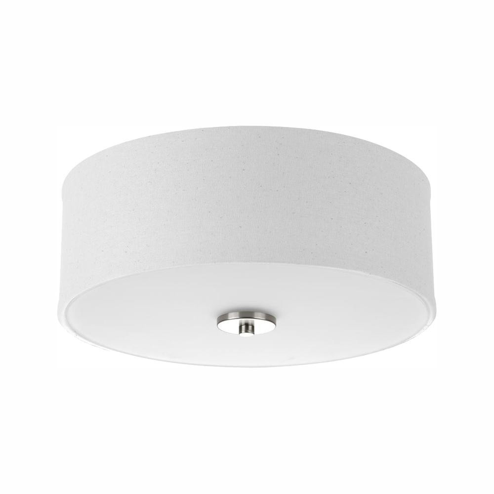 Inspire Collection 17-Watt Brushed Nickel Integrated LED Flush Mount | The Home Depot