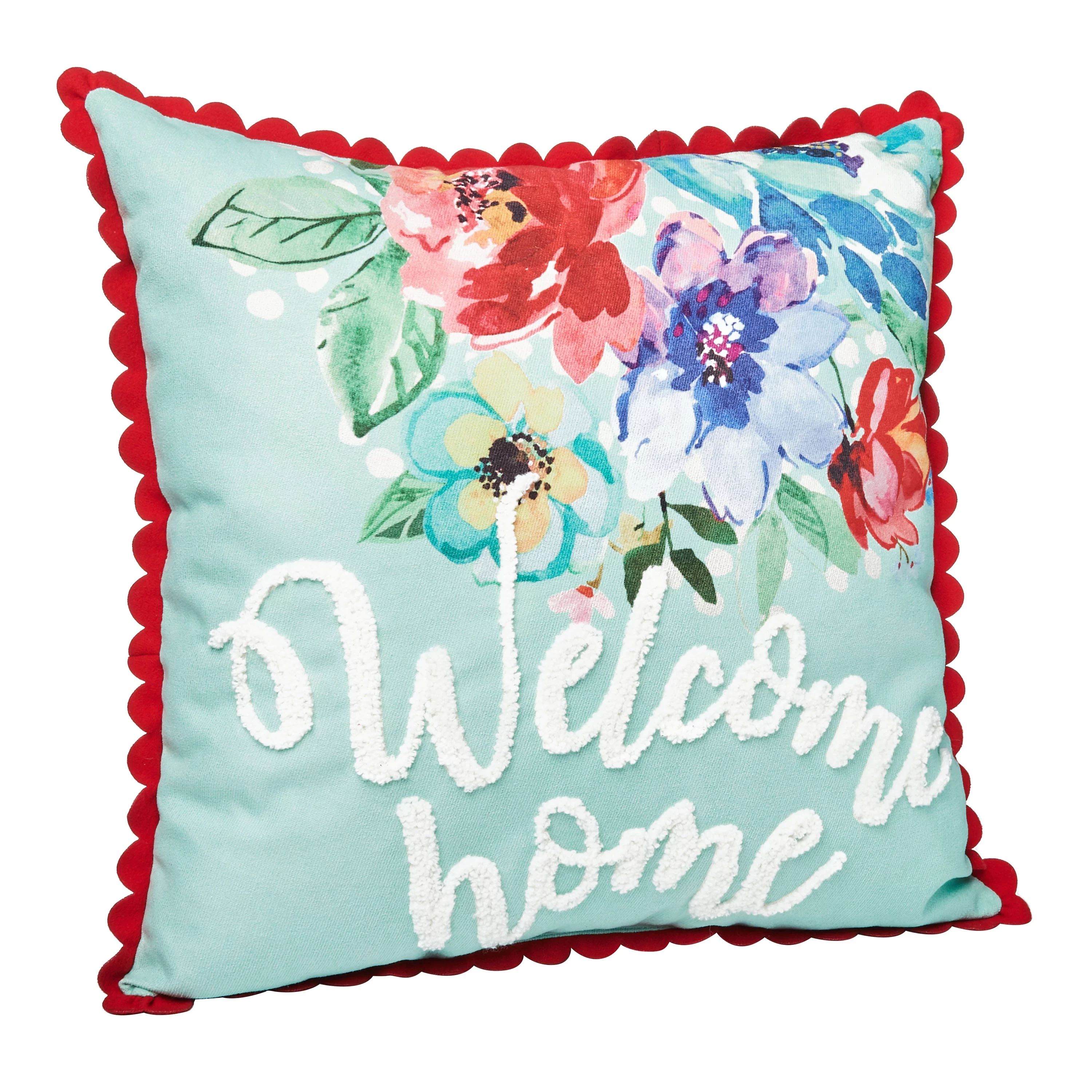 The Pioneer Woman Floral Welcome Home Decorative Pillow, 15" x 15" | Walmart (US)