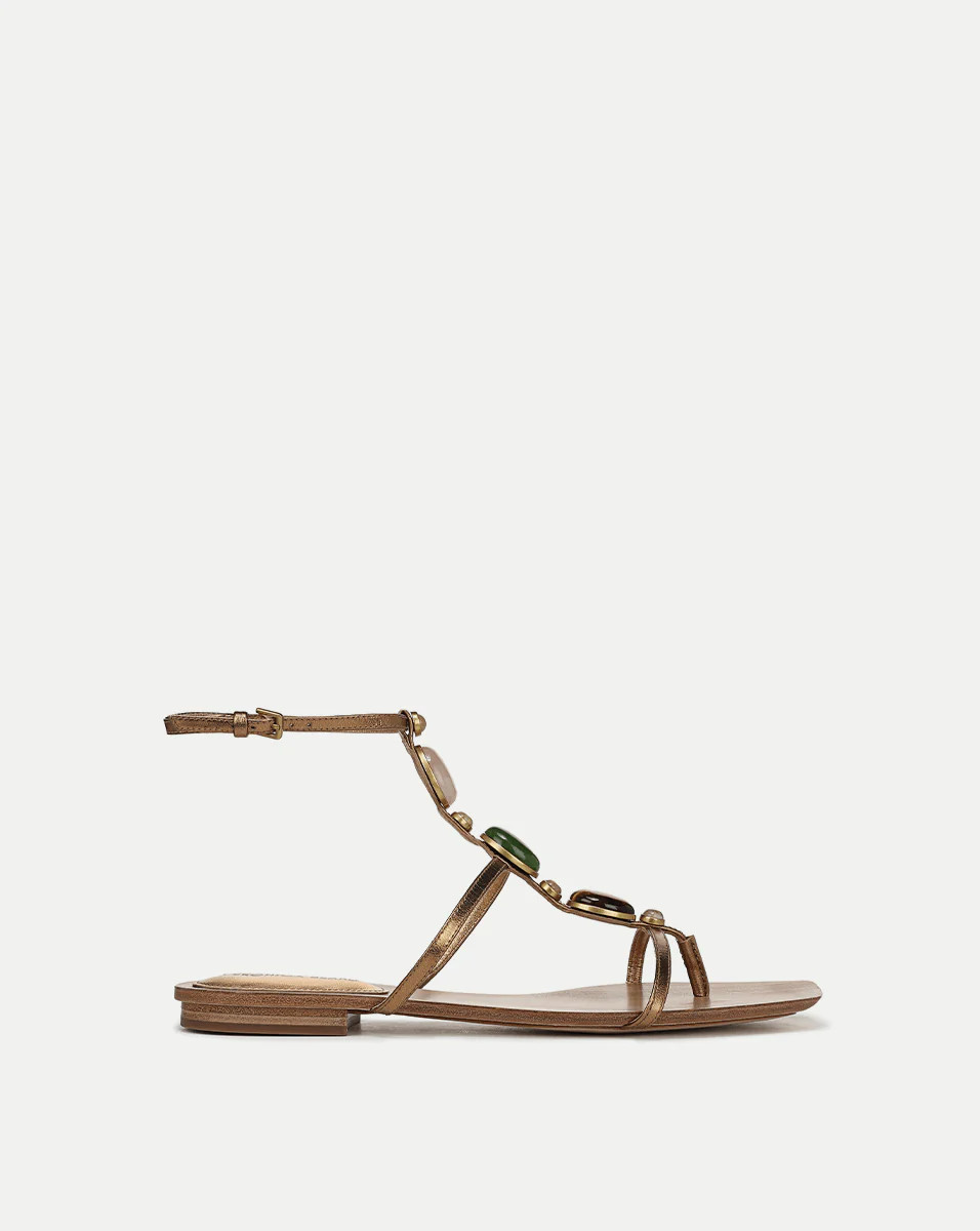 Alba Gemstone Sandal in Gold | Veronica Beard | Veronica Beard