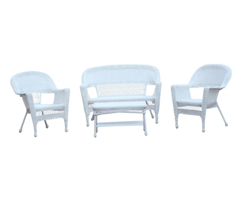 Cecilton 4 Piece Rattan Sofa Seating Group with Cushions | Wayfair North America