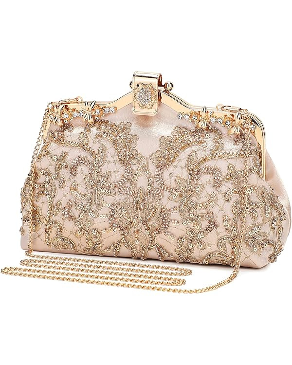 UBORSE 1920s Vintage Clutch Purse Beaded Evening Bag for Women Formal Bridal Sequin Handbag Clutc... | Amazon (US)