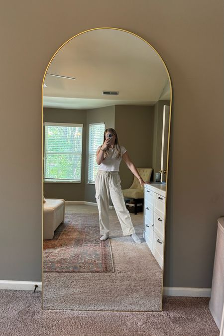 Best arched mirror gold! This one is 4 inches wider than most of the other frames 

Gold floor length large mirror on sale similar to Anthropologie mirror 

#LTKFindsUnder100 #LTKHome #LTKSaleAlert
