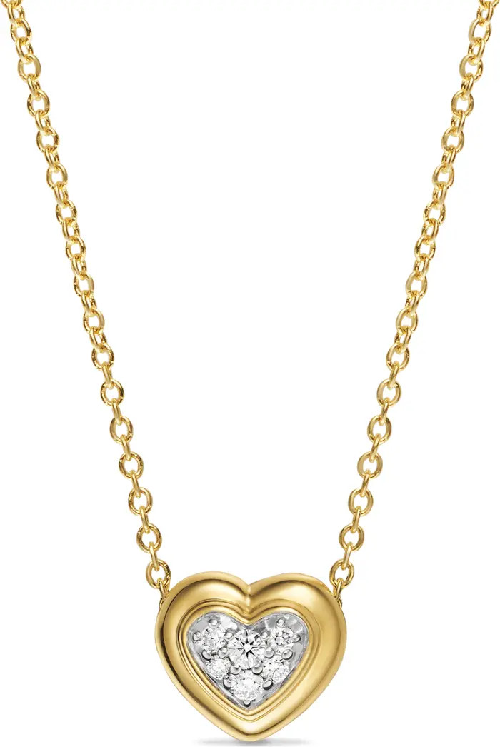 Diamond Puffy Heart Pendant Necklace | Nordstrom