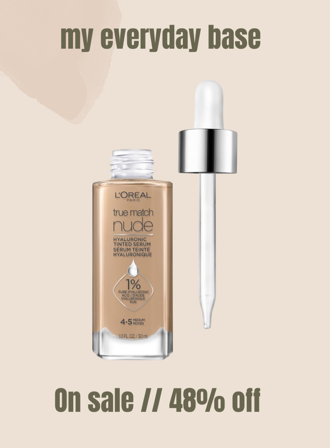 Makeup // beauty // foundation // tinted serum // my everyday makeup look // base // major sale // amazon finds // 48% off // I wear shade medium 4-5 

#LTKSaleAlert #LTKBeauty #LTKStyleTip