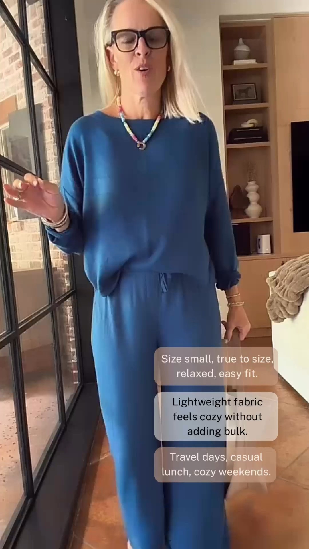 This lightweight lounge set is so comfortable and easy to wear, with a relaxed fit that feels cozy without adding bulk. I’m wearing a small in both pieces. Perfect for travel days, casual lunch, or a cozy weekend at home. I paired it with my favorite Quince leather bag for an easy, polished finish.

💡 LTK MADE EASY
❤️ Heart = Support my posts!
🔖 Save = Get sale & restock alerts
📋 Lists = Keep favorites organized
📲 Share = Send lists and products to a friend. Hello, Christmas List!
💬 Comment = Ask me anything about what I’m wearing. :-)

#LTKootd #LTKOver40 #LTKSeasonal