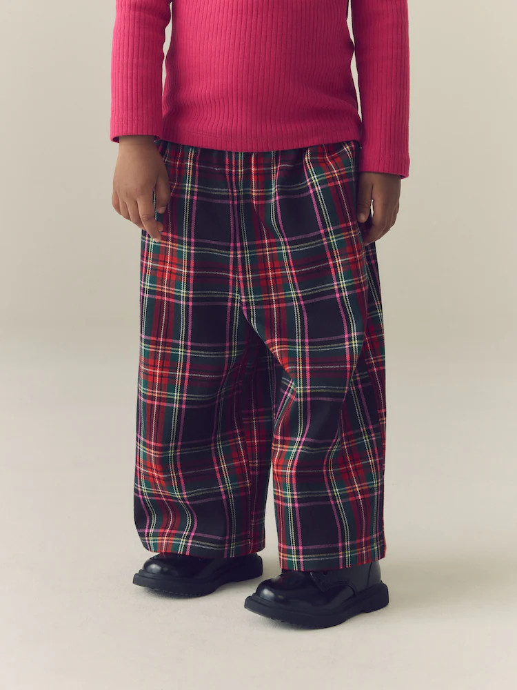 Red/ Navy Blue Check Pullon Trousers (3mths-7yrs) | Next EU