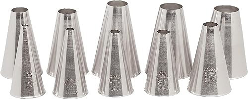 Ateco 810 - 10 Piece Plain Tube Set, Stainless Steel Pastry Tips, Sizes 0 - 9 | Amazon (US)