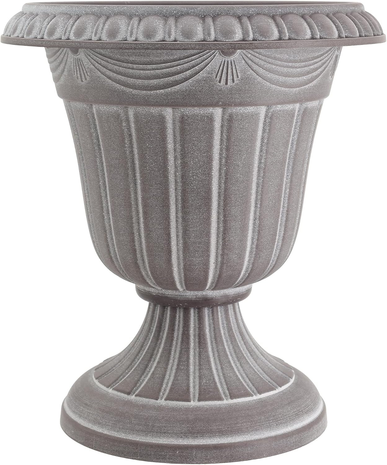 Arcadia Garden Products PL00CW Classic Traditional Plastic Urn Planter Indoor/Outdoor, 16" x 18", White Wash | Amazon (US)