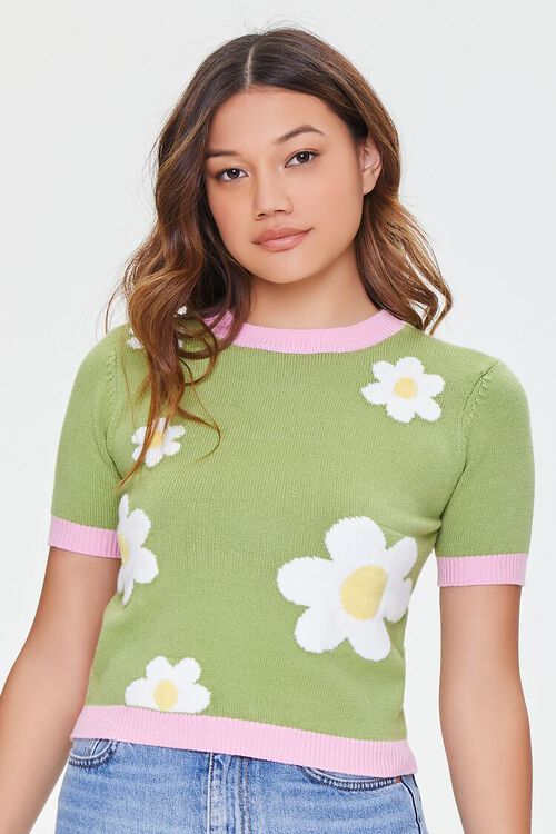 Daisy Floral Sweater-Knit Top | Forever 21 (US)