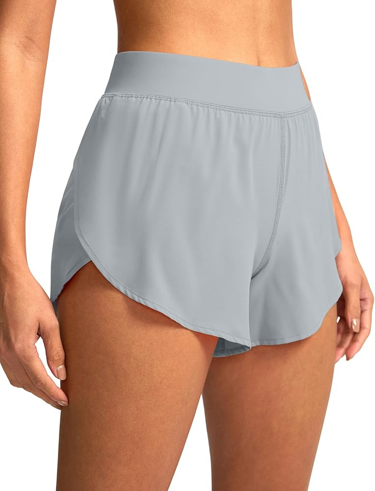 Soothfeel High Waisted Athletic Running Shorts for Women Dolphin Shorts High Split Quick Dry Gym ... | Amazon (US)