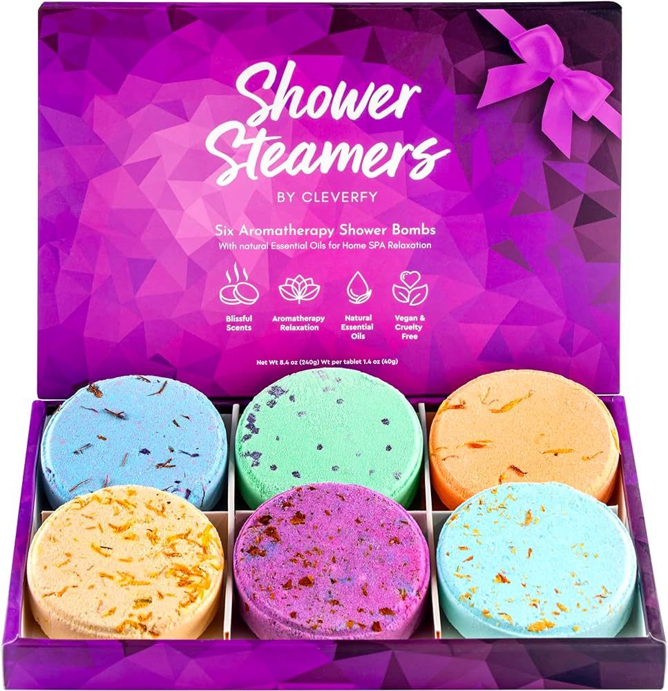Cleverfy Shower Steamers Aromatherapy - Variety Pack of 6 Shower Bombs with Essential Oils. Self ... | Amazon (US)