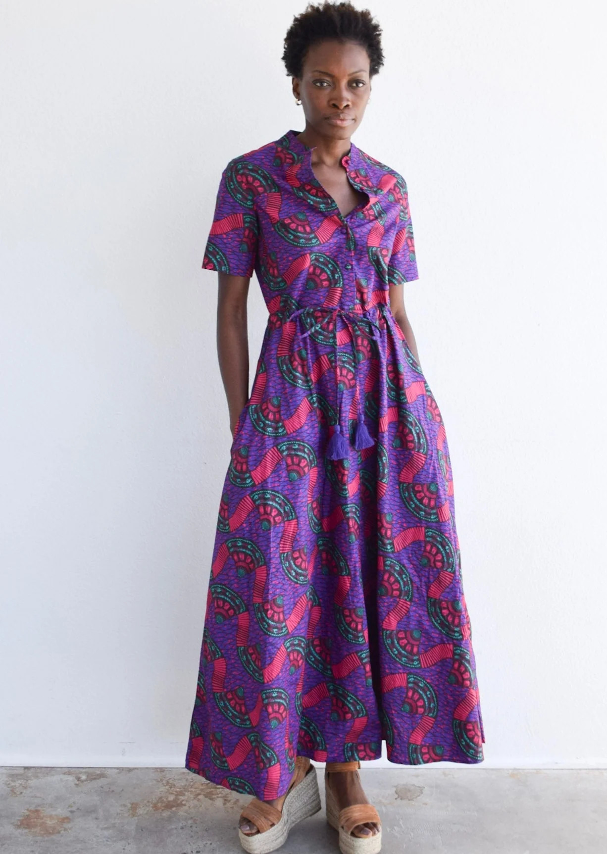 Never A Wallflower | Kelli Short Sleeve Maxi Ruby Wax Print | Never A Wallflower