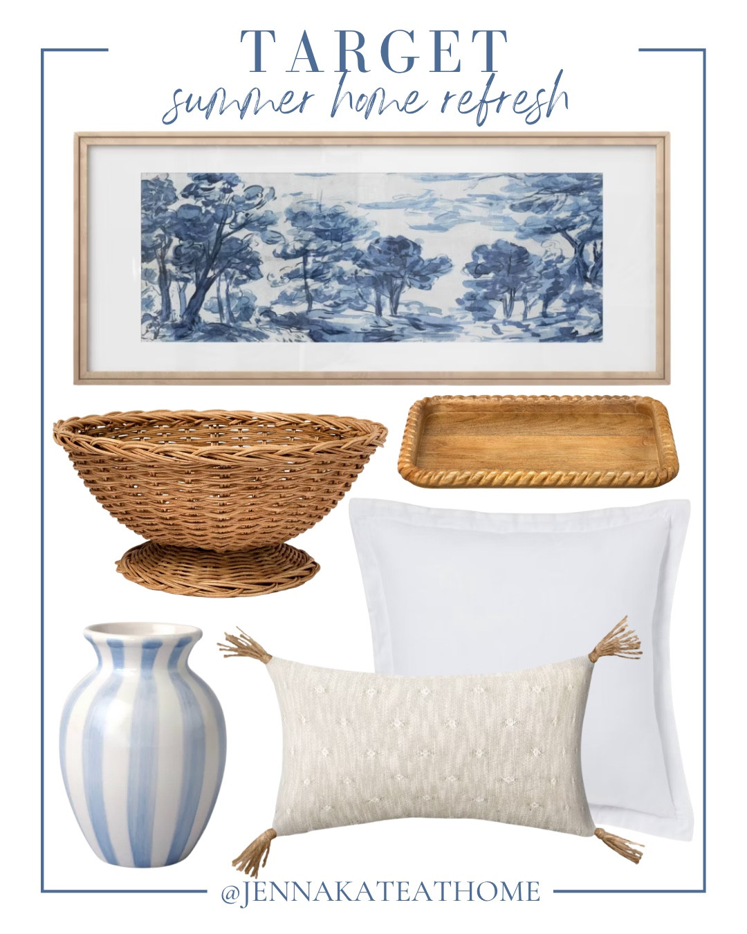 Target summer home accents includes throw pillows, vase, tray, decorative bowl, and wall art.

Home decor, looks for less, home accents, coastal home

#LTKHome #LTKSeasonal #LTKSaleAlert