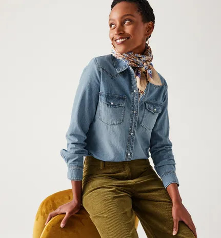 Chemise en jean Femme - Jean moyen | Promod (FR)